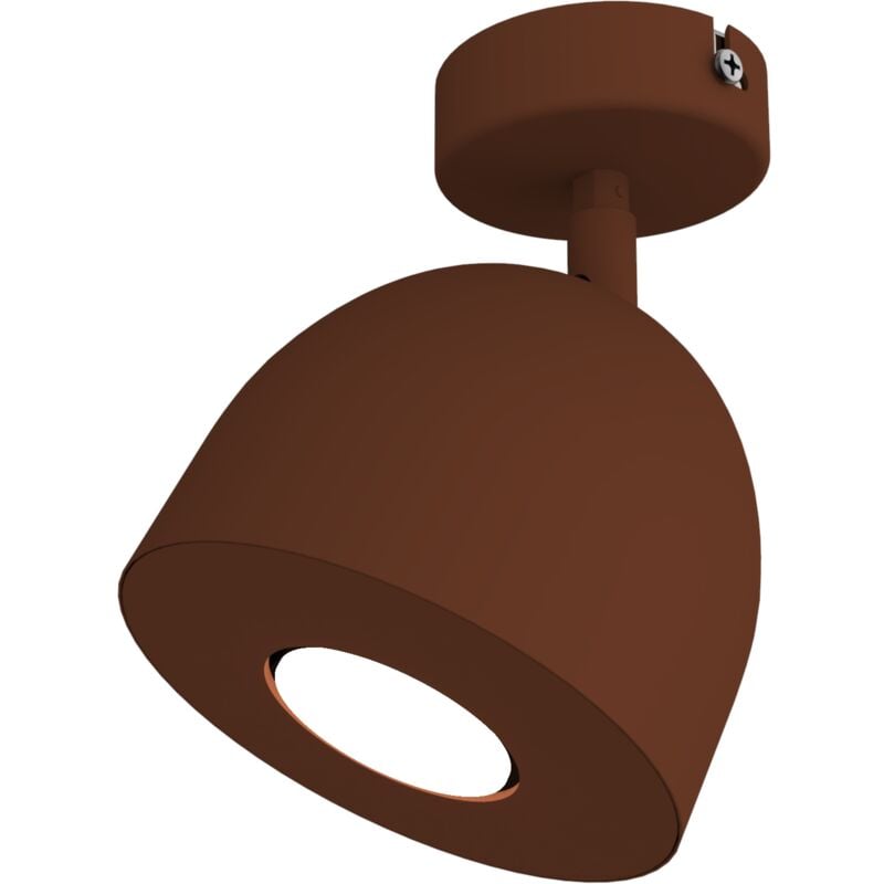 foto del prodotto lumicom campanella plafoniera, 1x gu10, max 33w, metallo, corten, d.12cm