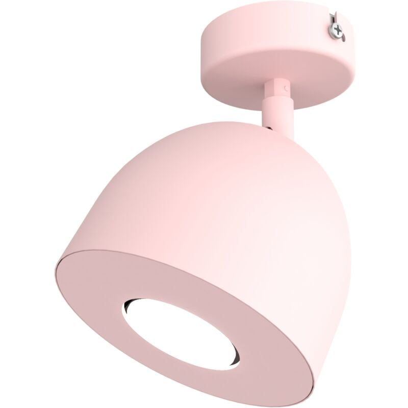 foto del prodotto lumicom campanella plafoniera, 1x gu10, max 33w, metallo, rosa, d.12cm