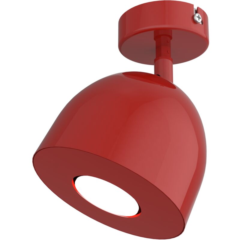foto del prodotto lumicom campanella plafoniera, 1x gu10, max 33w, metallo, rosso lucido, d.12cm