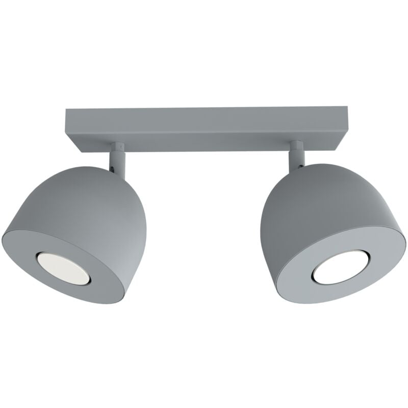 foto del prodotto lumicom campanella plafoniera, 2x gu10, max 33w, metallo, grigio, d.12cm