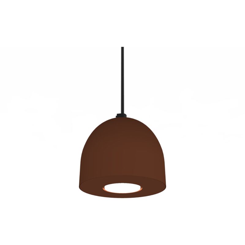 foto del prodotto lumicom campanella sospensione, 1x gu10, max 33w, metallo, corten, d.12cm