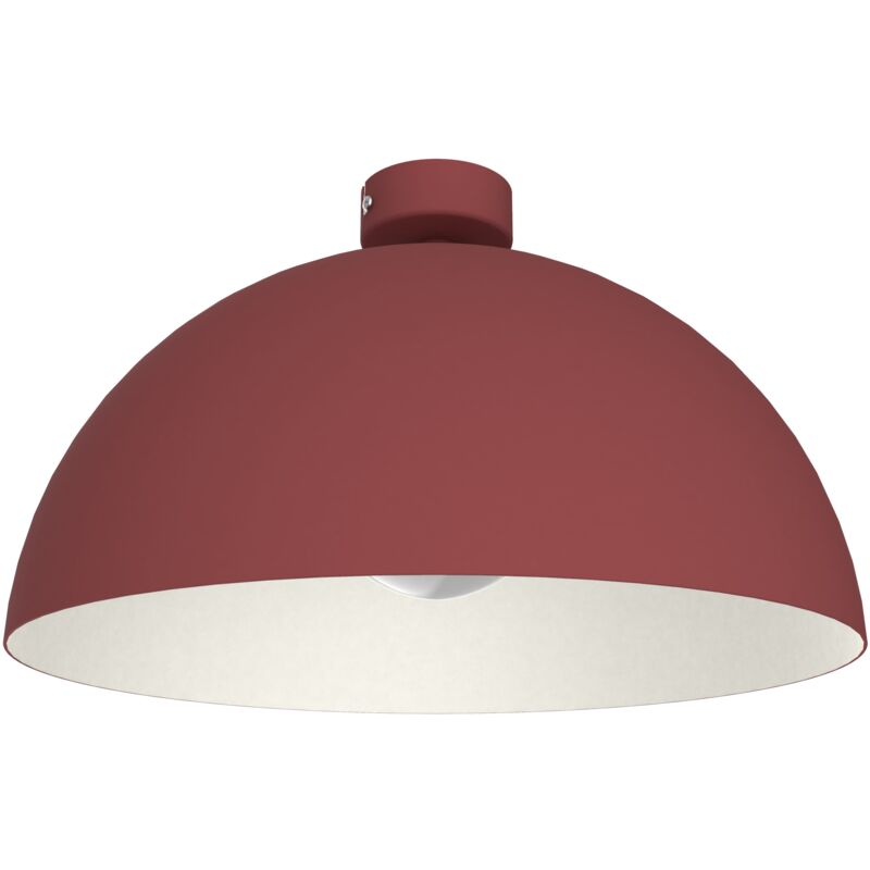 foto del prodotto lumicom cassis plafoniera, 1xe27, max 42w, metallo, rosso cowhide bianco, d40cm