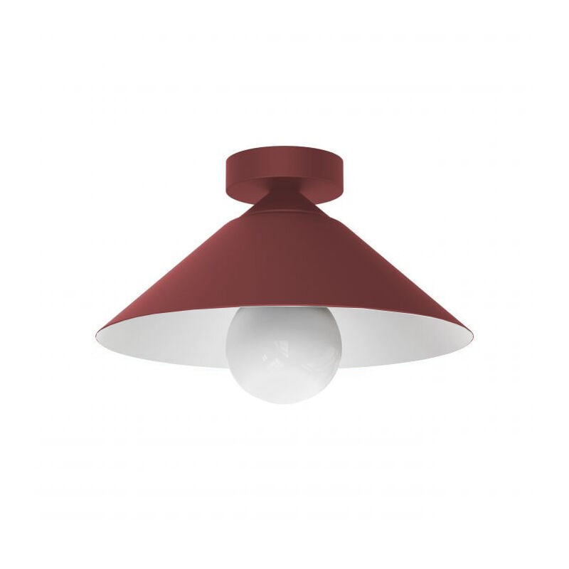 foto del prodotto lumicom chapeau plafoniera, 1xe27, max 42w, metallo, rosso cowhide bianco, d25cm