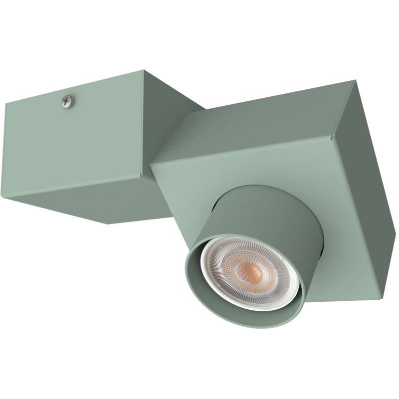 foto del prodotto lumicom cross plafoniera, 1x gu10, max 42w, metallo, iceberg green, 20x14cm