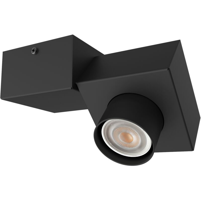 foto del prodotto lumicom cross plafoniera, 1x gu10, max 42w, metallo, nero opaco, 20x14cm