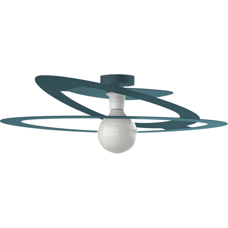 foto del prodotto lumicom dilate plafoniera, 1x e27, max 42w, metallo, blu mediterraneo, d.60cm