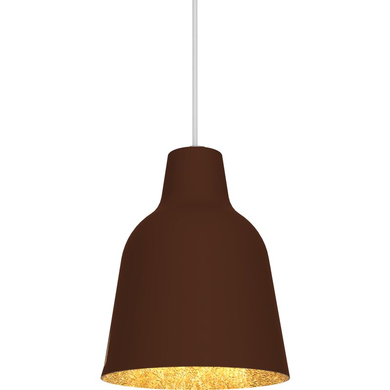 foto del prodotto lumicom dong sospensione, 1x e27, max 42w, metallo, corten foglia oro, d.16cm