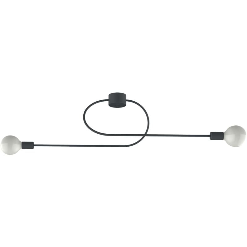 foto del prodotto lumicom duetto plafoniera, 2x e27, max 42w, metallo, antracite, l100cm