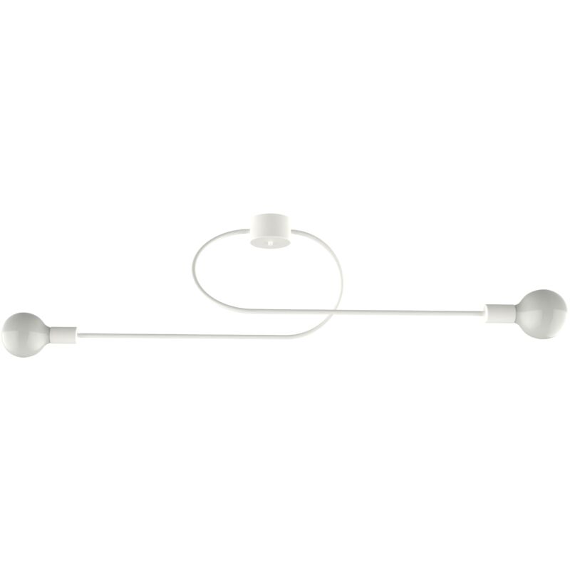 foto del prodotto lumicom duetto plafoniera, 2x e27, max 42w, metallo, bianco, l100cm