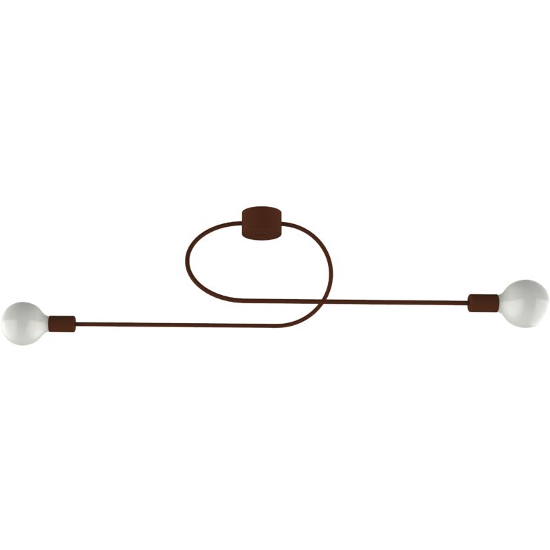 foto del prodotto lumicom duetto plafoniera, 2x e27, max 42w, metallo, corten, l100cm