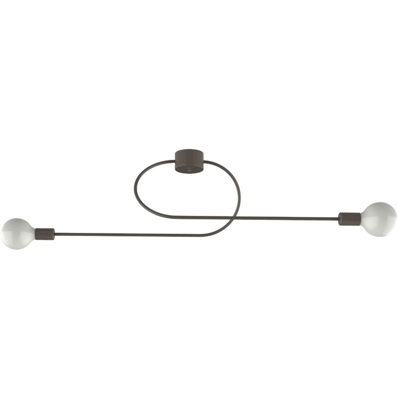 foto del prodotto lumicom duetto plafoniera, 2x e27, max 42w, metallo, tortora lucido, l100cm