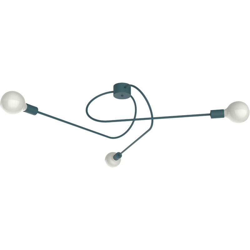 foto del prodotto lumicom elica plafoniera, 3x e27, max 42w, metallo, blu mediterraneo, d.80cm