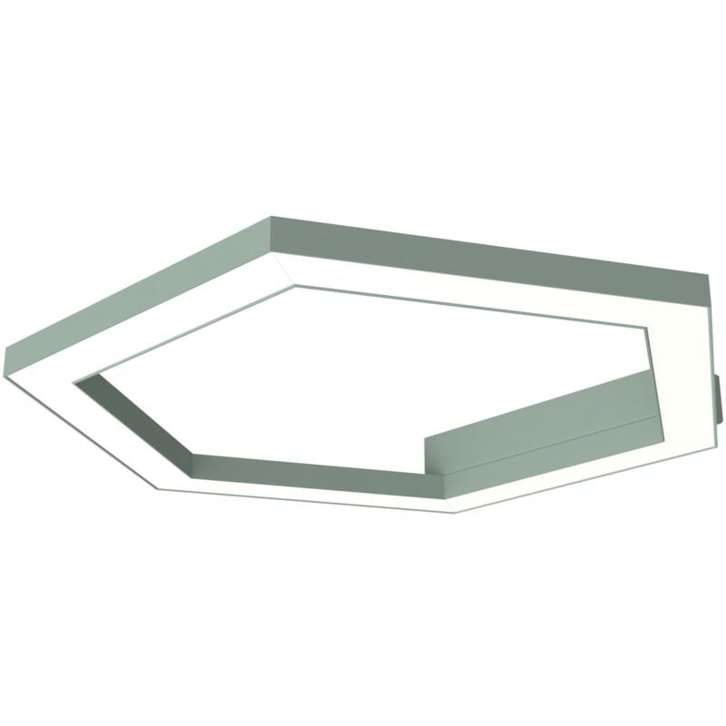 foto del prodotto lumicom esagono 1x plafoniera, strip led, 22w m, 3000k, metallo, verde iceberg, 40cm