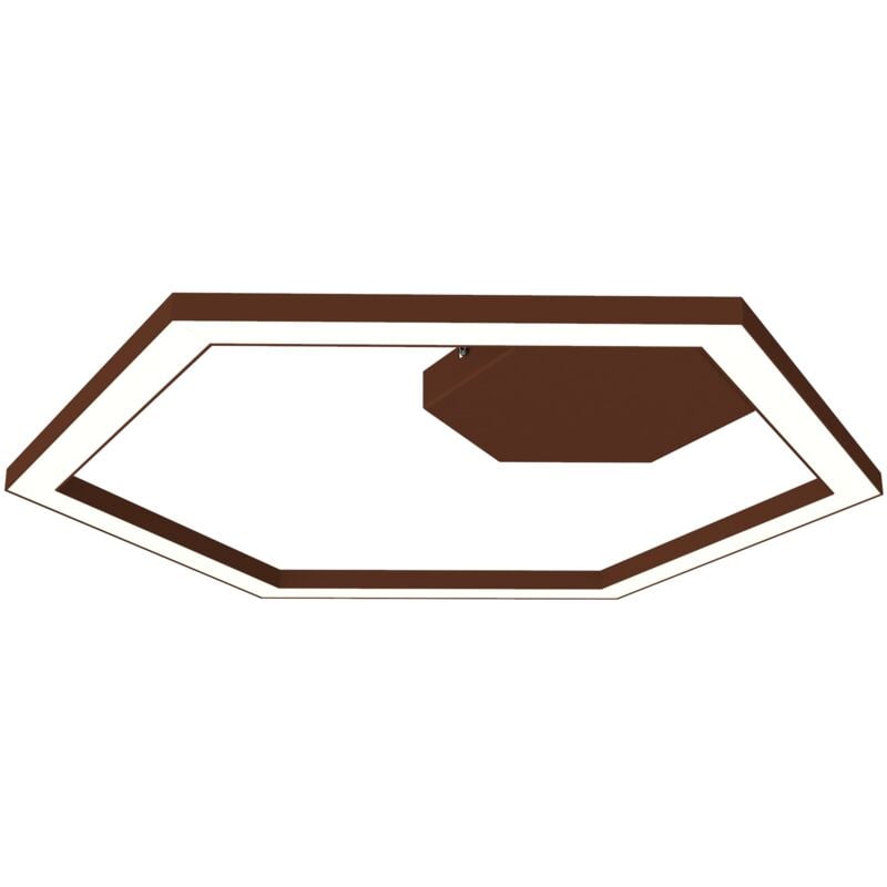 foto del prodotto lumicom esagono 1x plafoniera, strip led, 34w m, 4000k, metallo, corten, 60cm