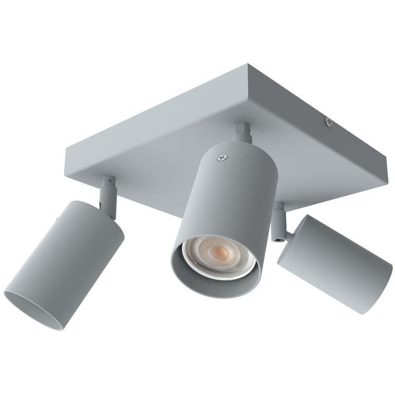 foto del prodotto lumicom form q plafoniera, 3x gu10, max 33w, metallo, grigio, 30x30cm