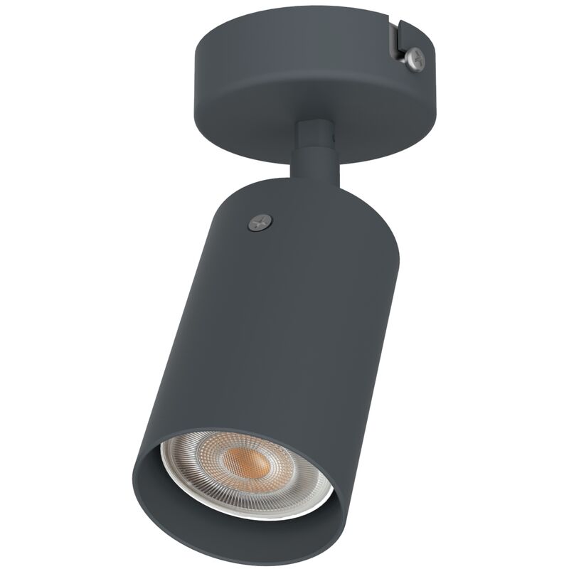 foto del prodotto lumicom form s plafoniera, 1x gu10, max 33w, metallo, antracite, d.6cm