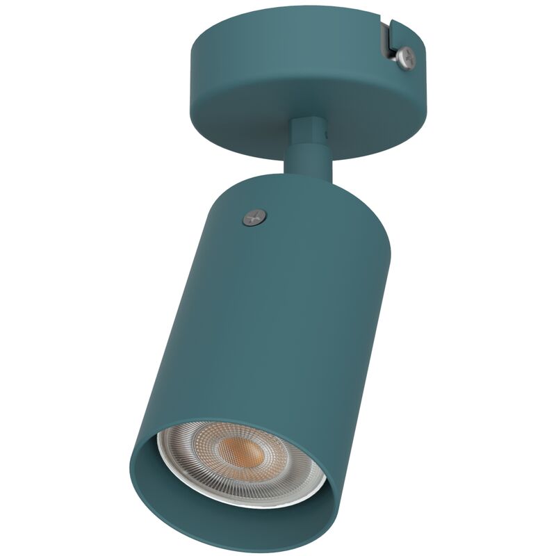 foto del prodotto lumicom form s plafoniera, 1x gu10, max 33w, metallo, blu mediterraneo, d.6cm