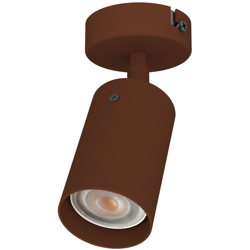 foto del prodotto lumicom form s plafoniera, 1x gu10, max 33w, metallo, marrone corten, d.6cm