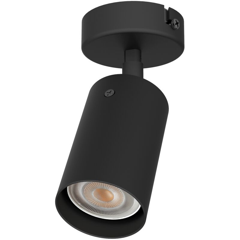 foto del prodotto lumicom form s plafoniera, 1x gu10, max 33w, metallo, nero opaco, d.6cm