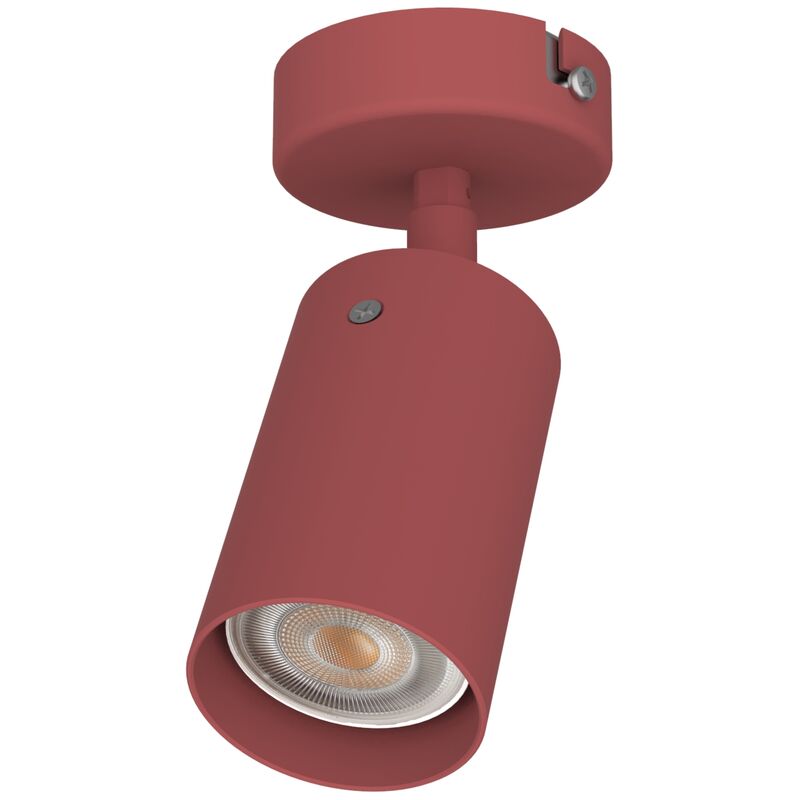 foto del prodotto lumicom form s plafoniera, 1x gu10, max 33w, metallo, rosso cowhide, d.6cm