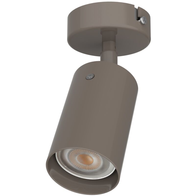 foto del prodotto lumicom form s plafoniera, 1x gu10, max 33w, metallo, tortora lucido, d.6cm