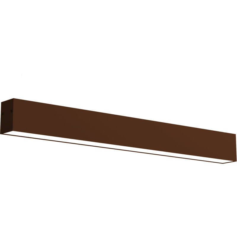 foto del prodotto lumicom linear plafoniera, strip led integrata, 9.6w, 4000k, metallo, marrone corten, l40cm