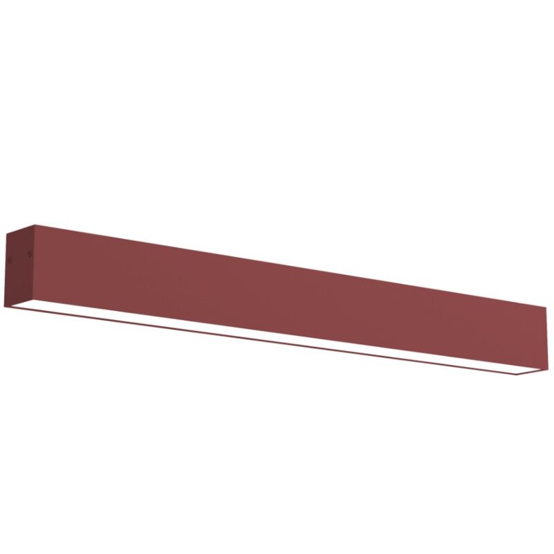 foto del prodotto lumicom linear plafoniera, strip led integrata, 9.6w, 4000k, metallo, rosso cowhide, l40cm