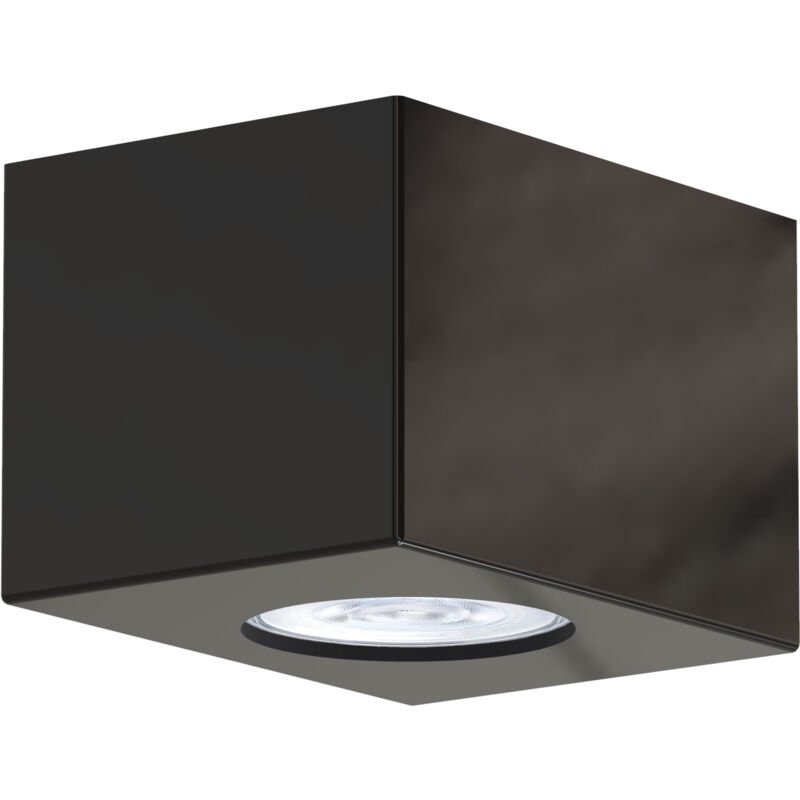 foto del prodotto lumicom manhattan s plafoniera, 1x gu10, max 33w, metallo, nero lucido, 10x10cm