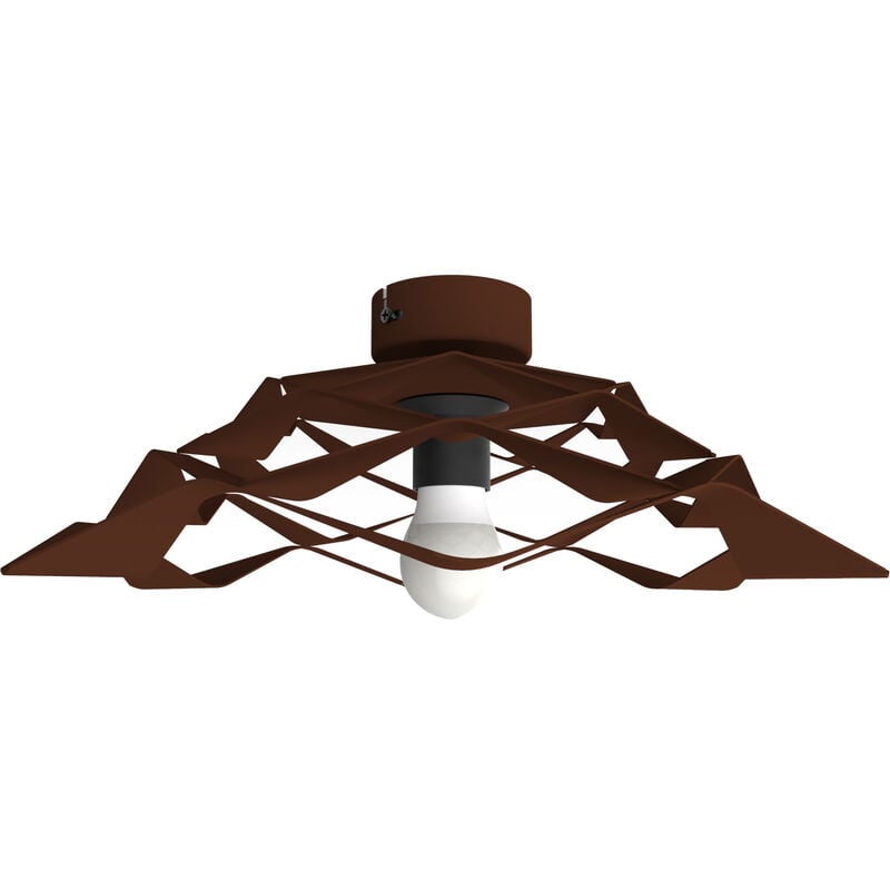 foto del prodotto lumicom migra plafoniera, 1x e27, max 42w, metallo, marrone corten, d.40cm