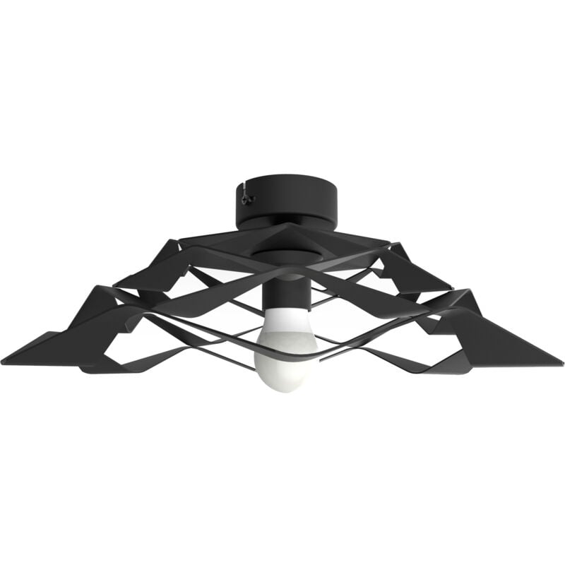 foto del prodotto lumicom migra plafoniera, 1x e27, max 42w, metallo, nero opaco, d.40cm