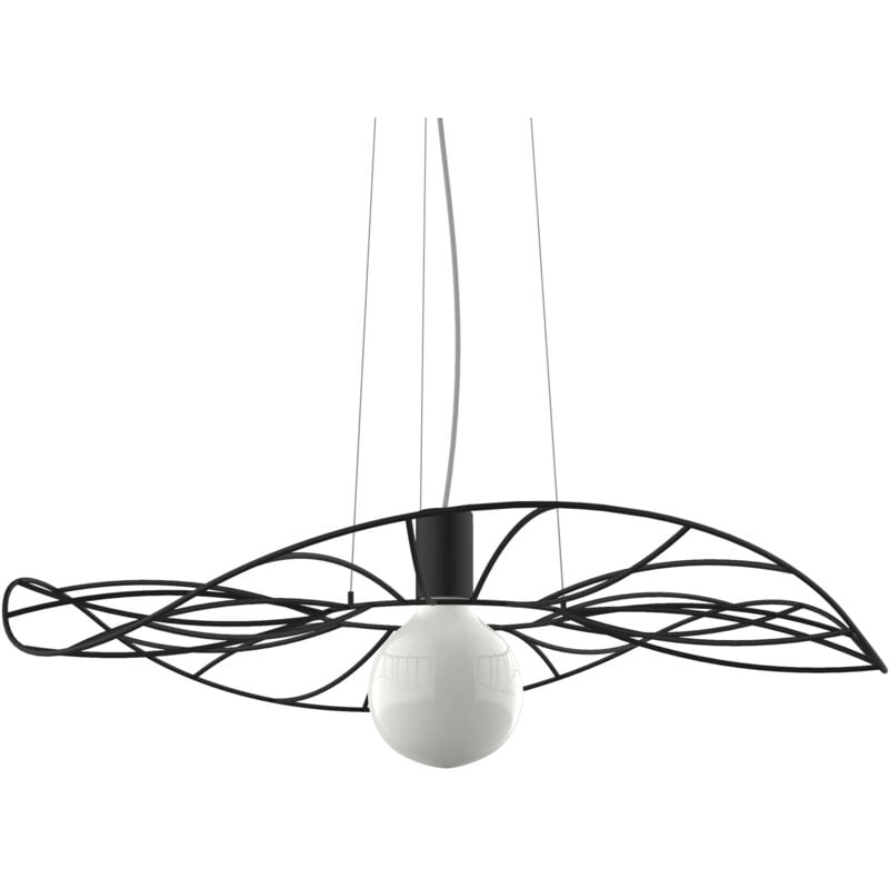 foto del prodotto lumicom musa sospensione, 1x e27, max 42w, metallo, nero opaco, d.60cm