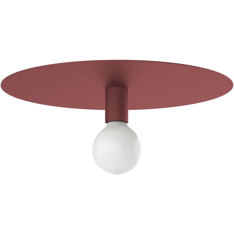 foto del prodotto lumicom nina plafoniera, 1x e27, max 42w, metallo, rosso cowhide, d.40cm