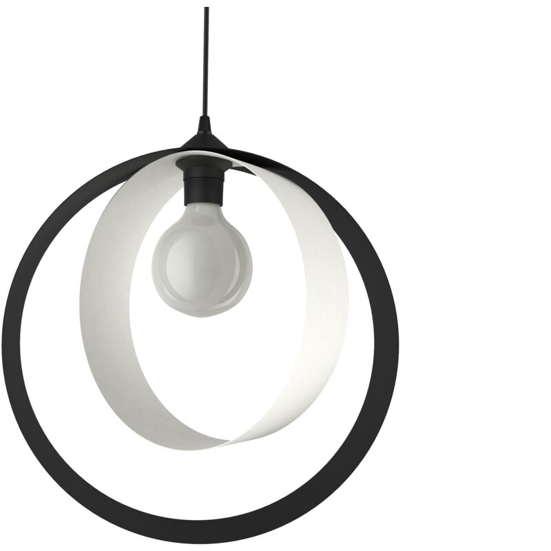 foto del prodotto lumicom nucleo sospensione, 1x e27, max 42w, metallo, nero opaco bianco opaco, d.40cm