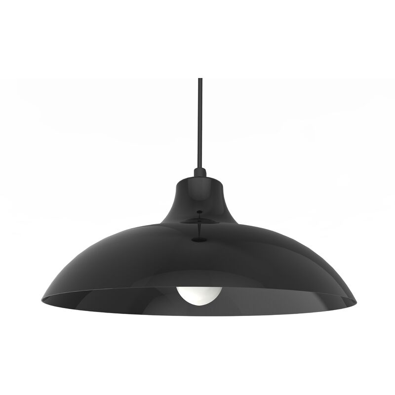 foto del prodotto lumicom parigina sospensione, 1x e27, max 42w, metallo, nero lucido, d.30cm