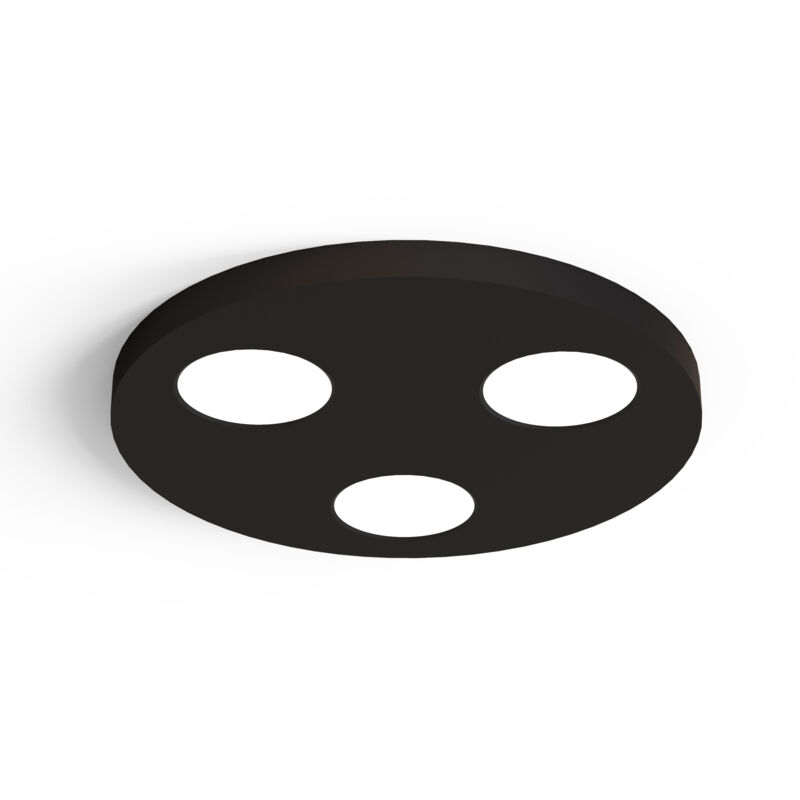 foto del prodotto lumicom phanteon plafoniera, 3x gx53, max 8w, metallo, nero, d.30cm