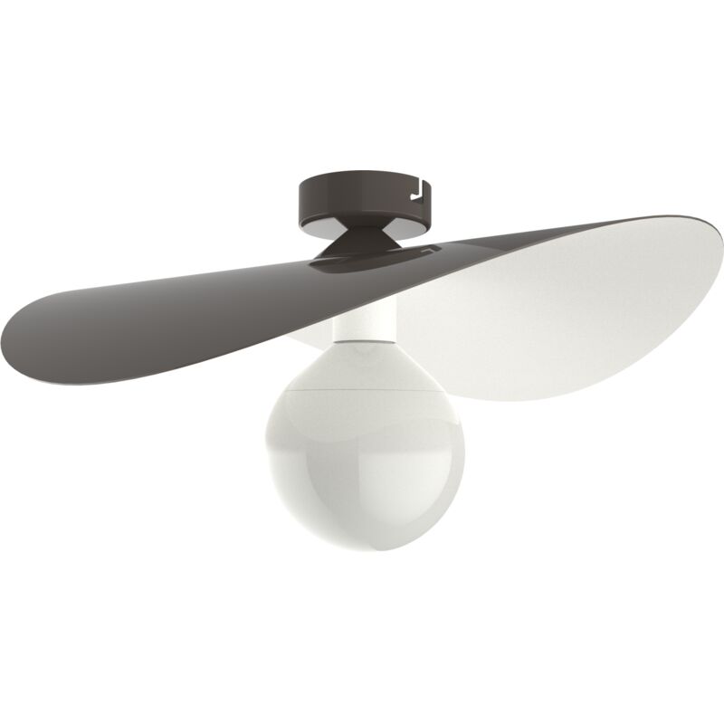 foto del prodotto lumicom piuma plafoniera, 1x e27, max 42w, metallo, grigio tortora bianco, d.40cm