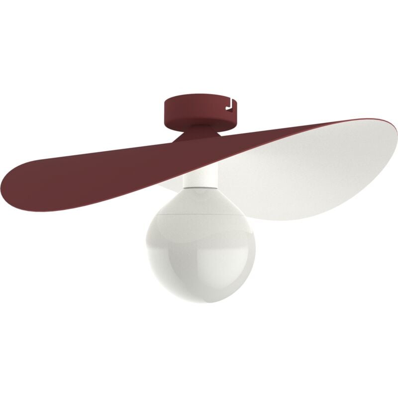 foto del prodotto lumicom piuma plafoniera, 1x e27, max 42w, metallo, rosso cowhide bianco, d.40cm
