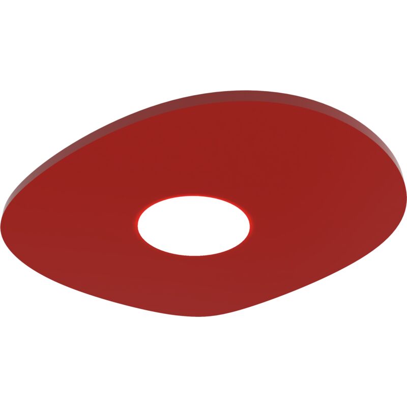 foto del prodotto lumicom river free plafoniera, 1x gx53, max 8w, metallo, rosso lucido, 20x23cm