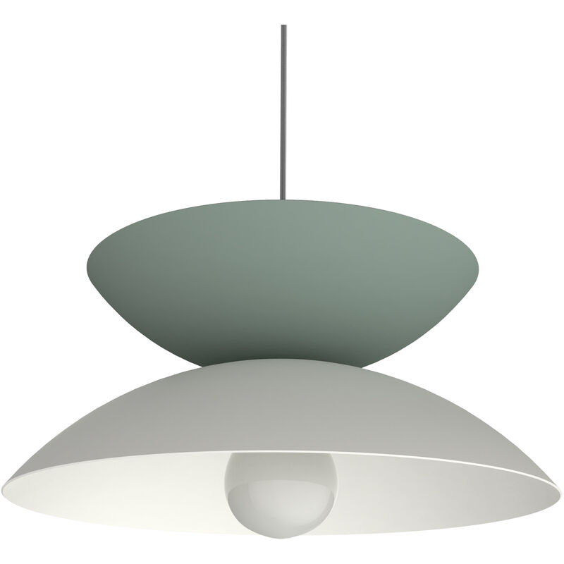 foto del prodotto lumicom sablier sospensione, 1x e27, max 42w, metallo, verde iceberg bianco, d40cm