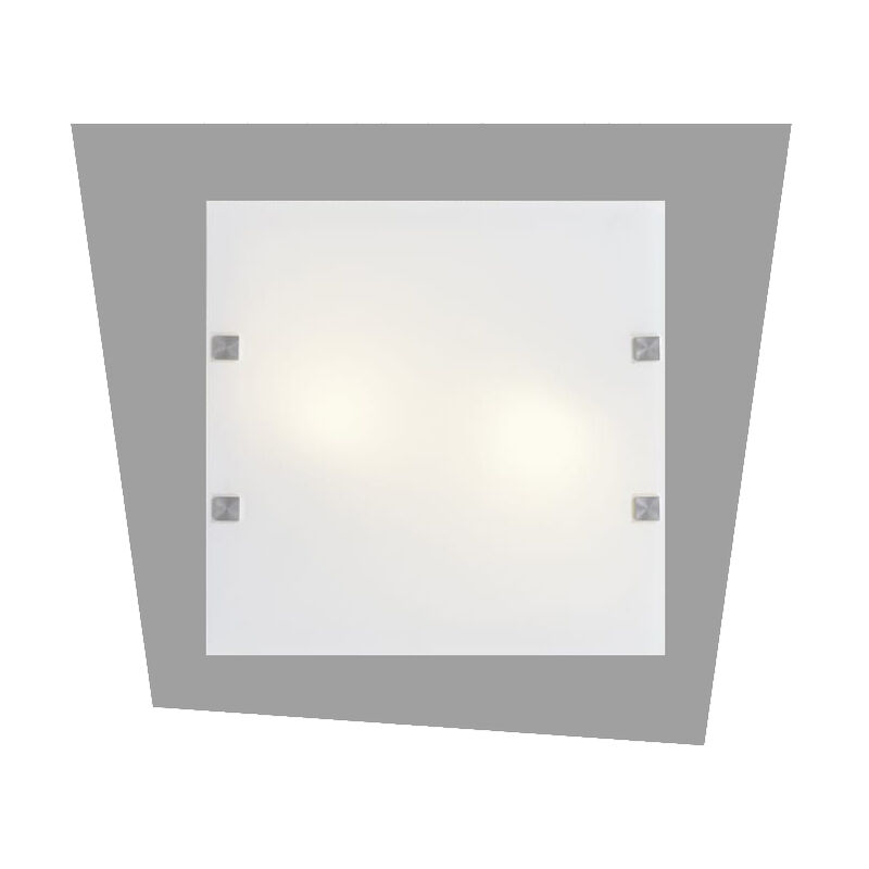 foto del prodotto lumicom skinny plafoniera, 2x e27, max 42w, metallo vetro, grigio, l45x40cm