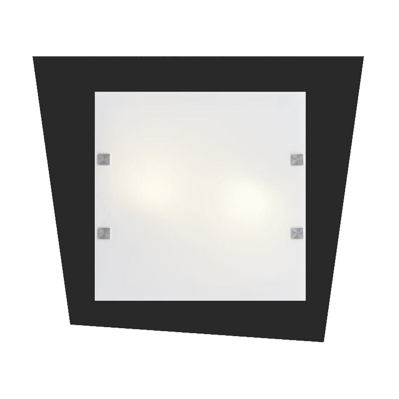 foto del prodotto lumicom skinny plafoniera, 2x e27, max 42w, metallo vetro, nero opaco, l45x40cm