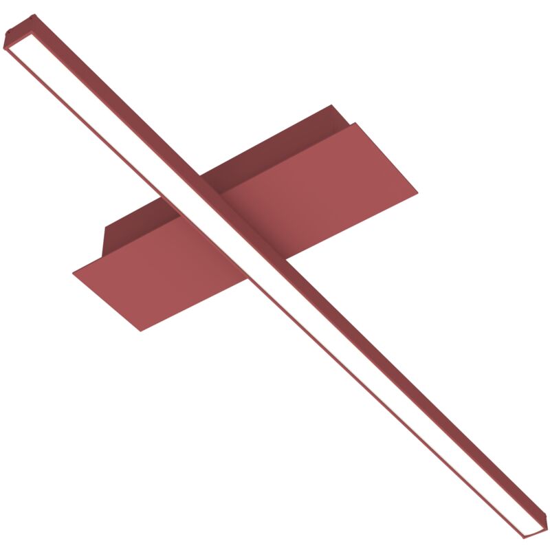foto del prodotto lumicom splint 1x plafoniera, strip led, 17w m, 4000k, metallo, rosso cowhide, l50cm