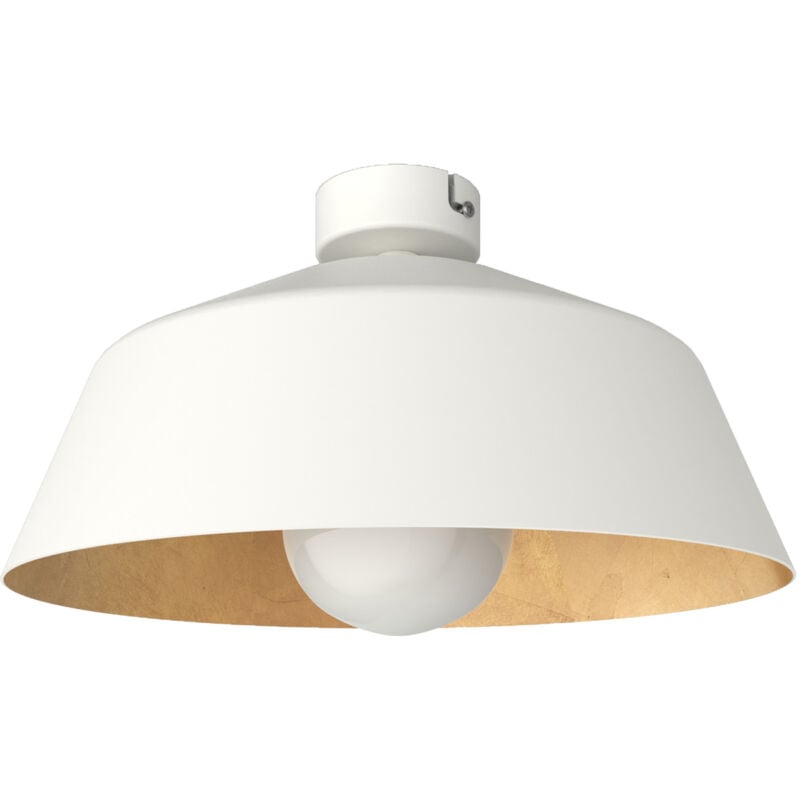 foto del prodotto lumicom tokyo plafoniera, 1xe27, max 42w, metallo, bianco opaco foglia oro, d.35cm