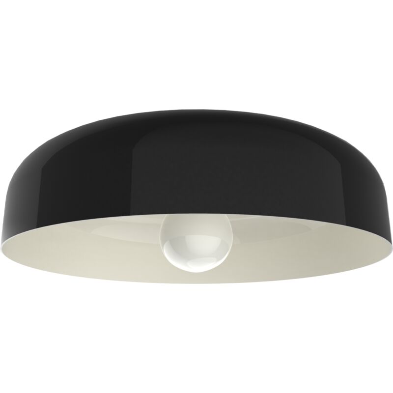 foto del prodotto lumicom tuzzi plafoniera, 1x e27, max 42w, metallo, nero lucido bianco, d.40cm