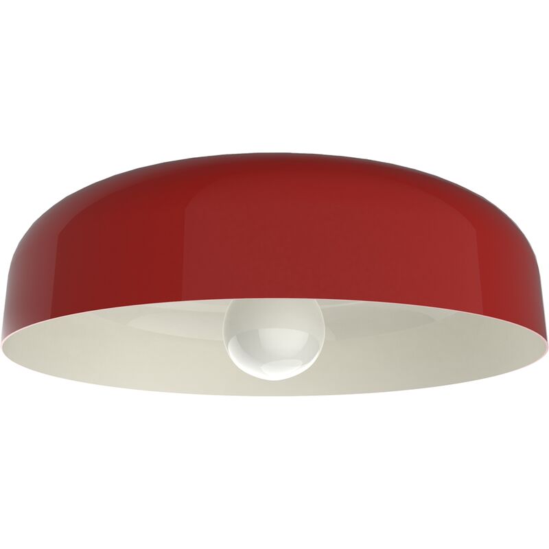 foto del prodotto lumicom tuzzi plafoniera, 1x e27, max 42w, metallo, rosso lucido bianco, d.40cm