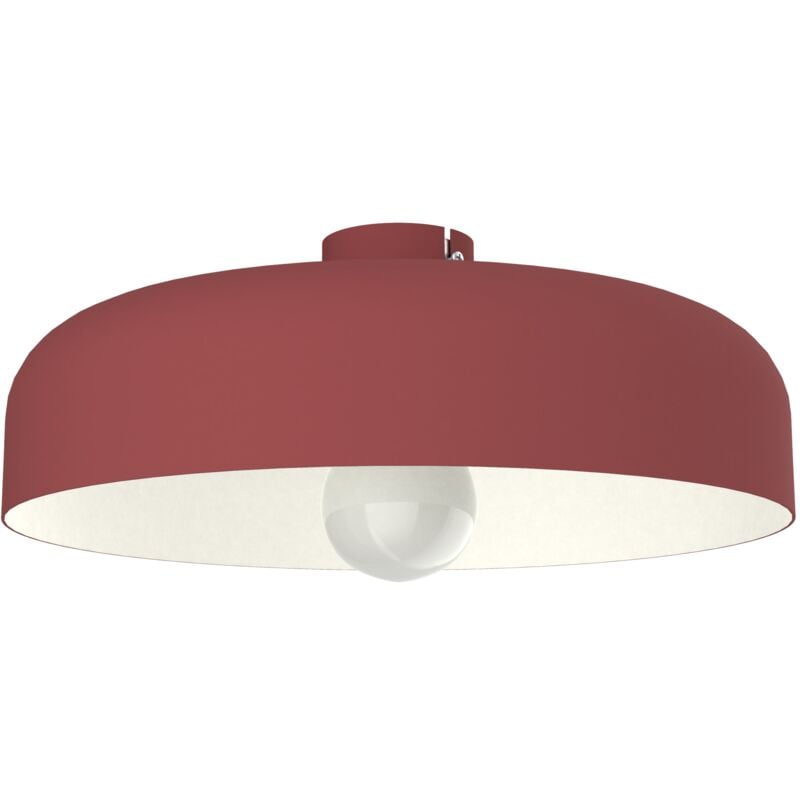 foto del prodotto lumicom tuzzi plafoniera, 1xe27, max 42w, metallo, rosso cowhide bianco, d.40cm
