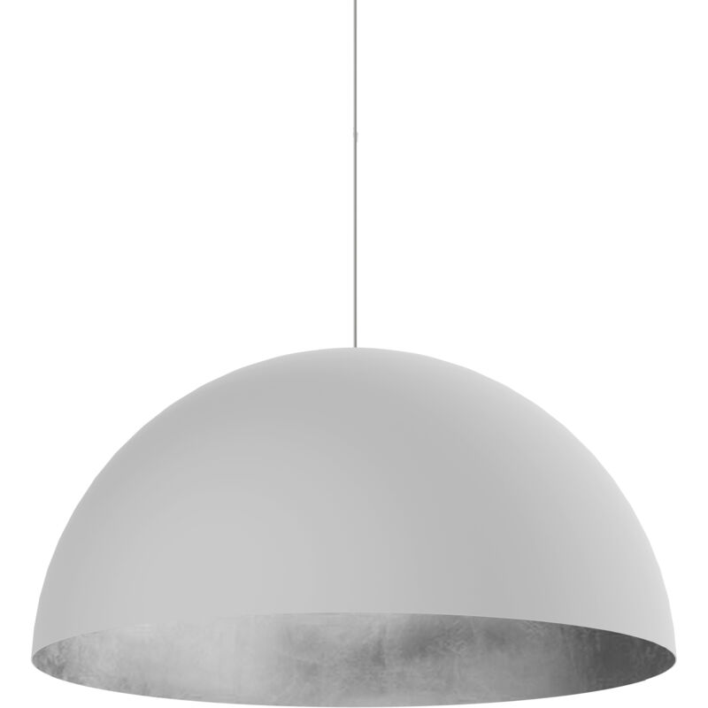 foto del prodotto lumicom venice sospensione, 1xe27, max 42w, metallo, bianco opaco foglia argento, d.40cm
