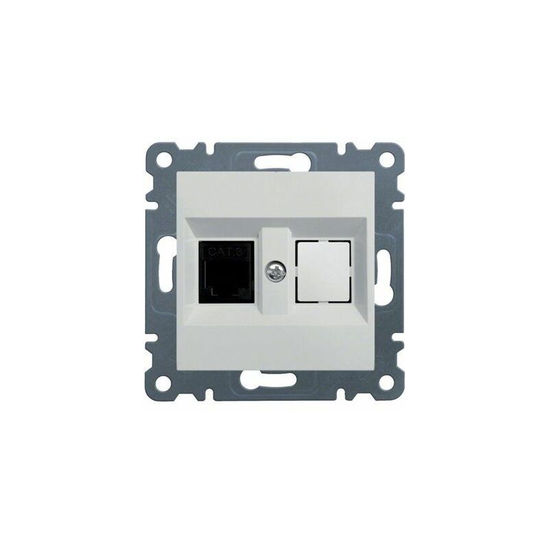 foto del prodotto lumina presa singola rj11 rj12 bianco polare wl2010