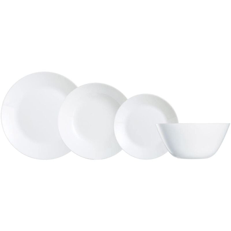 foto del prodotto luminarc arcopal zelie servizio di piatti, vetro temperato, bianco, 19 pezzi