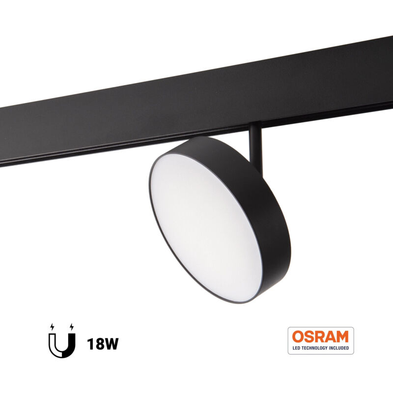 foto del prodotto luminaria circolare led per binario magnetico 48v 14.2cm 18w